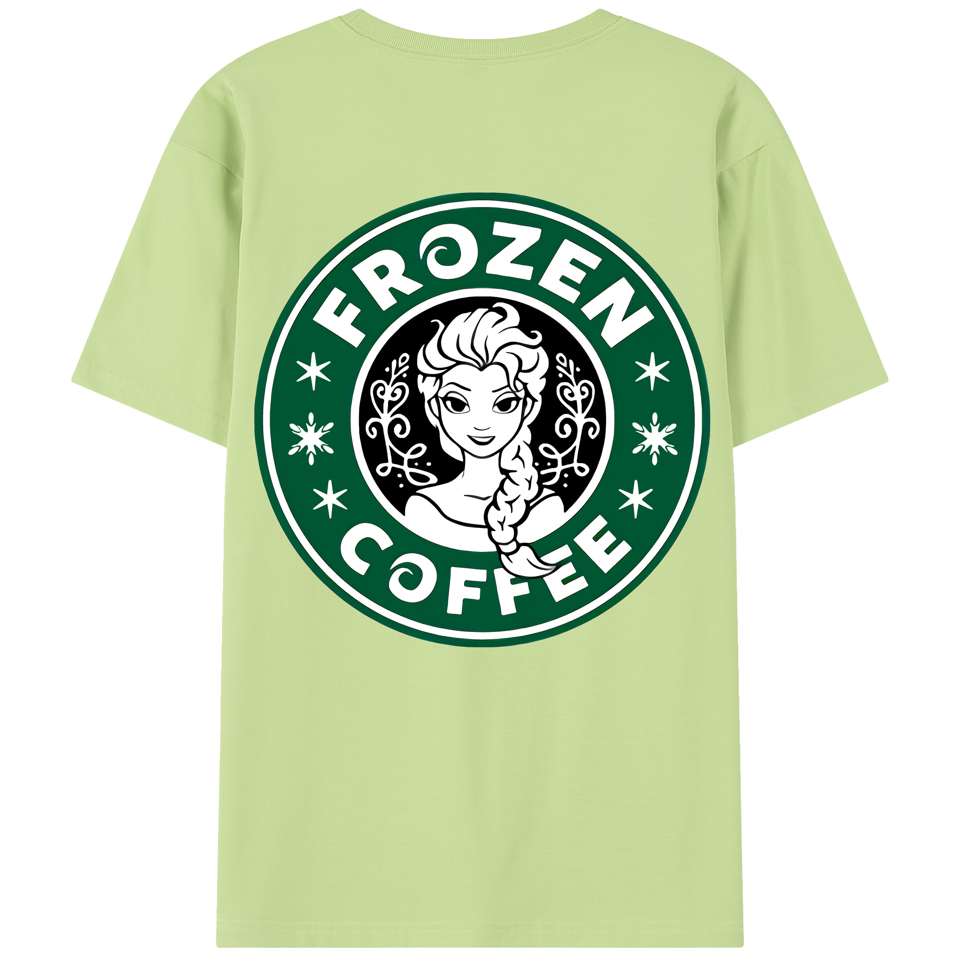 （画像用） アナと雪の女王 アンナ エルサ Frozen Anna Elsa 綿100％半袖Tシャツ（背面プリント）